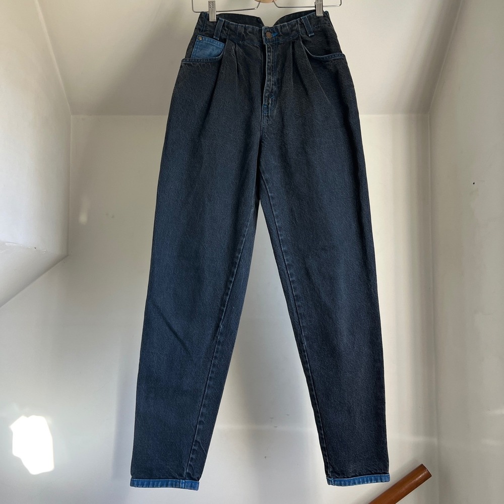 Vintage Levis Black Jeans‎ Size 6 High Waisted Rise Pleated Unique